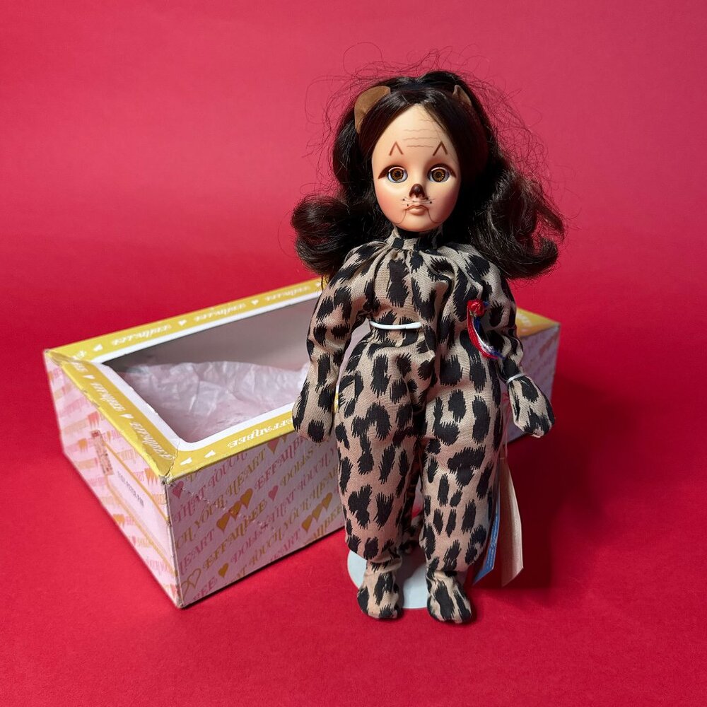 Vintage 1985 Effanbee Buddies Leopard Cat Doll – Original Tag & Box – 12” Doll